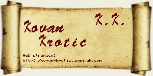 Kovan Krotić vizit kartica